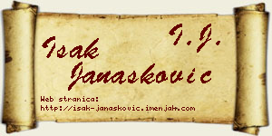 Isak Janašković vizit kartica